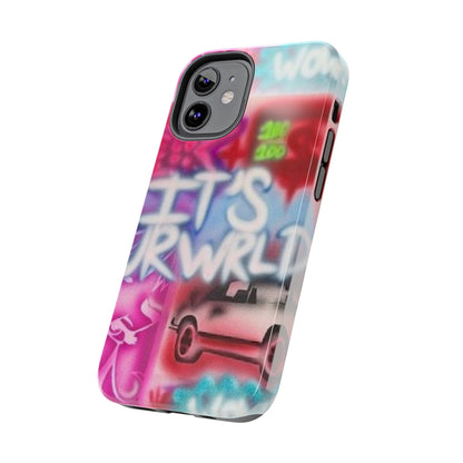 "it's ur WRLD" airbrush iPhone case