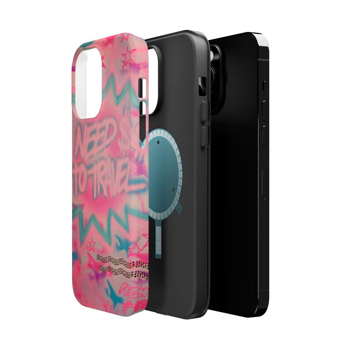 MagSafe "need $$ to travel" airbrush iPhone case