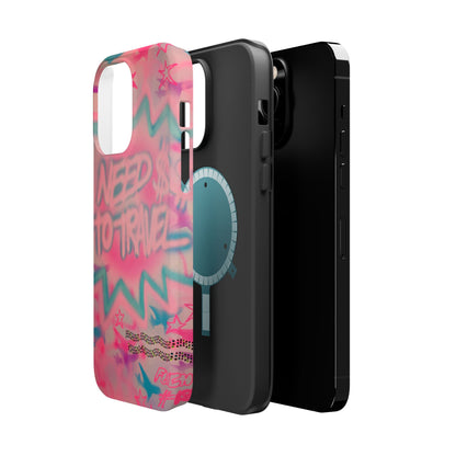 MagSafe "need $$ to travel" airbrush iPhone case