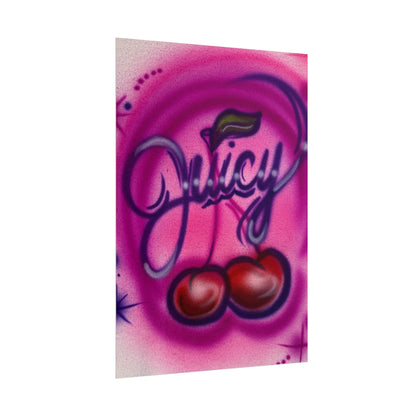 "juicy" airbrush rolled print