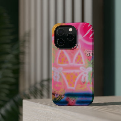 MagSafe "santa monica strawberry" airbrush iPhone case