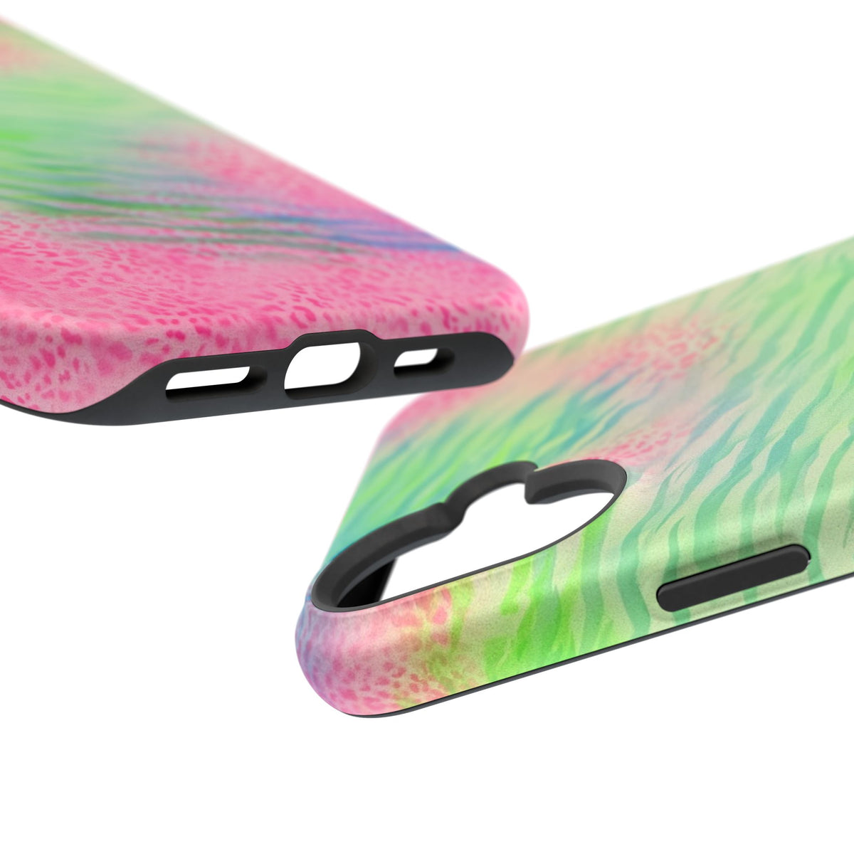 MagSafe "teal cheetah" airbrush iPhone case