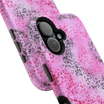 MagSafe "pink cheetah" airbrush iPhone case