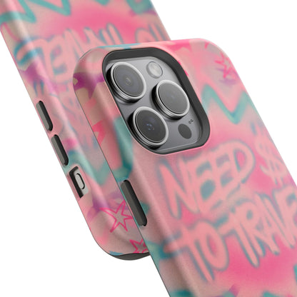 MagSafe "need $$ to travel" airbrush iPhone case