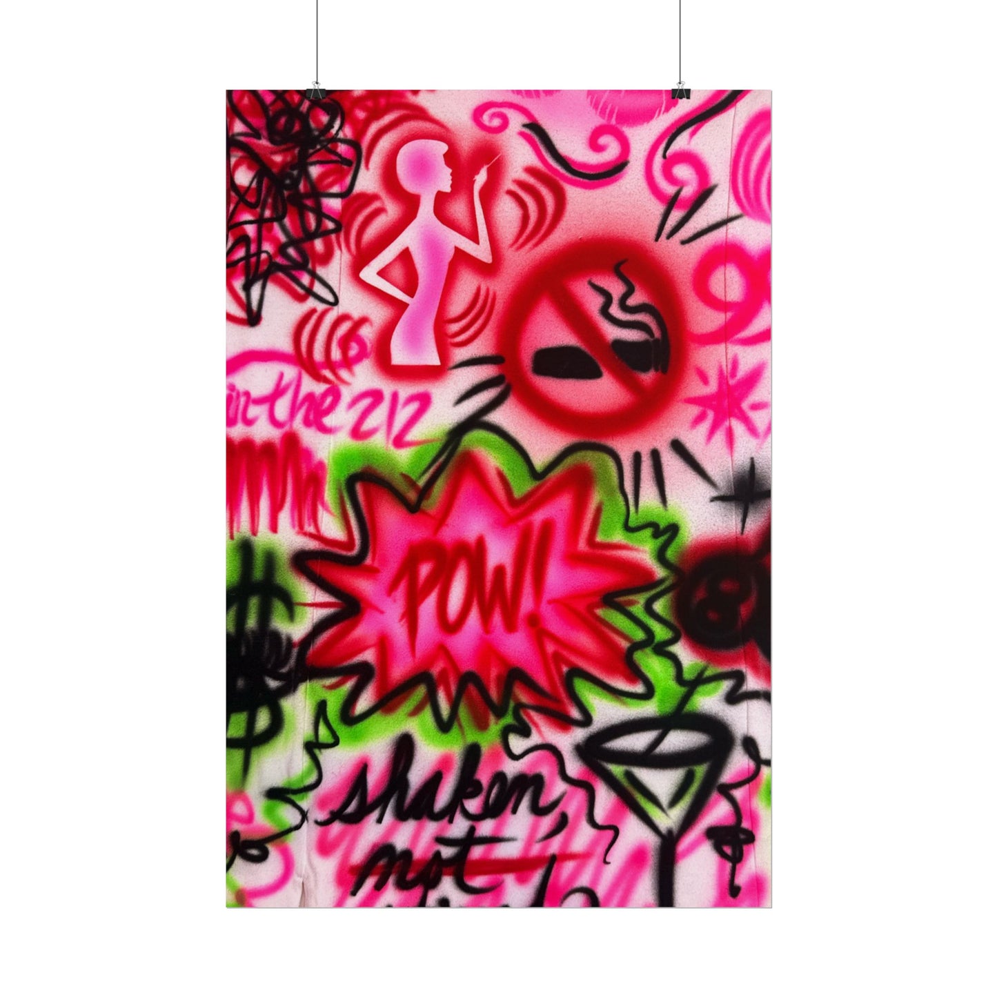 "in the 212" airbrush rolled print