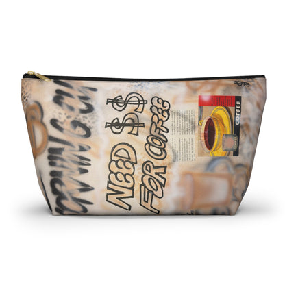 "need $$ for coffee" airbrush makeup pouch