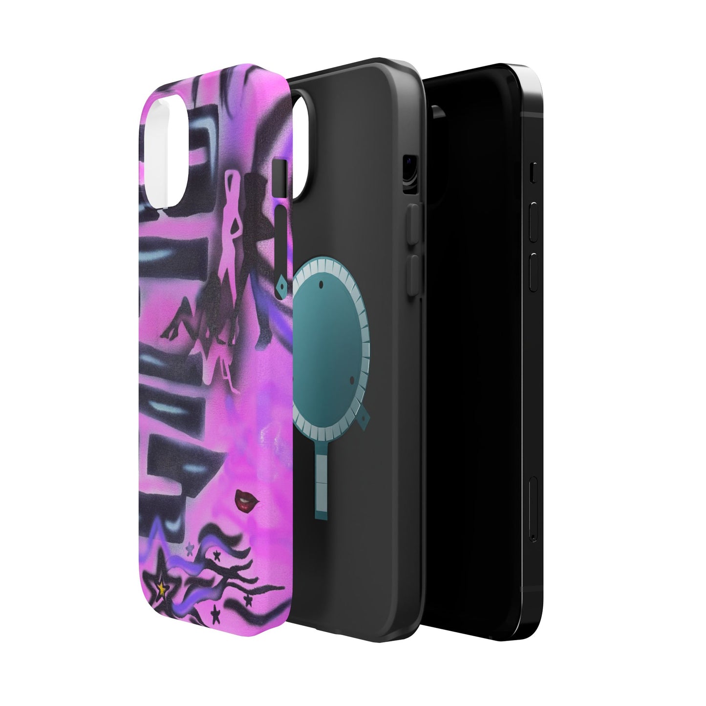 MagSafe "neon nights" airbrush iPhone case