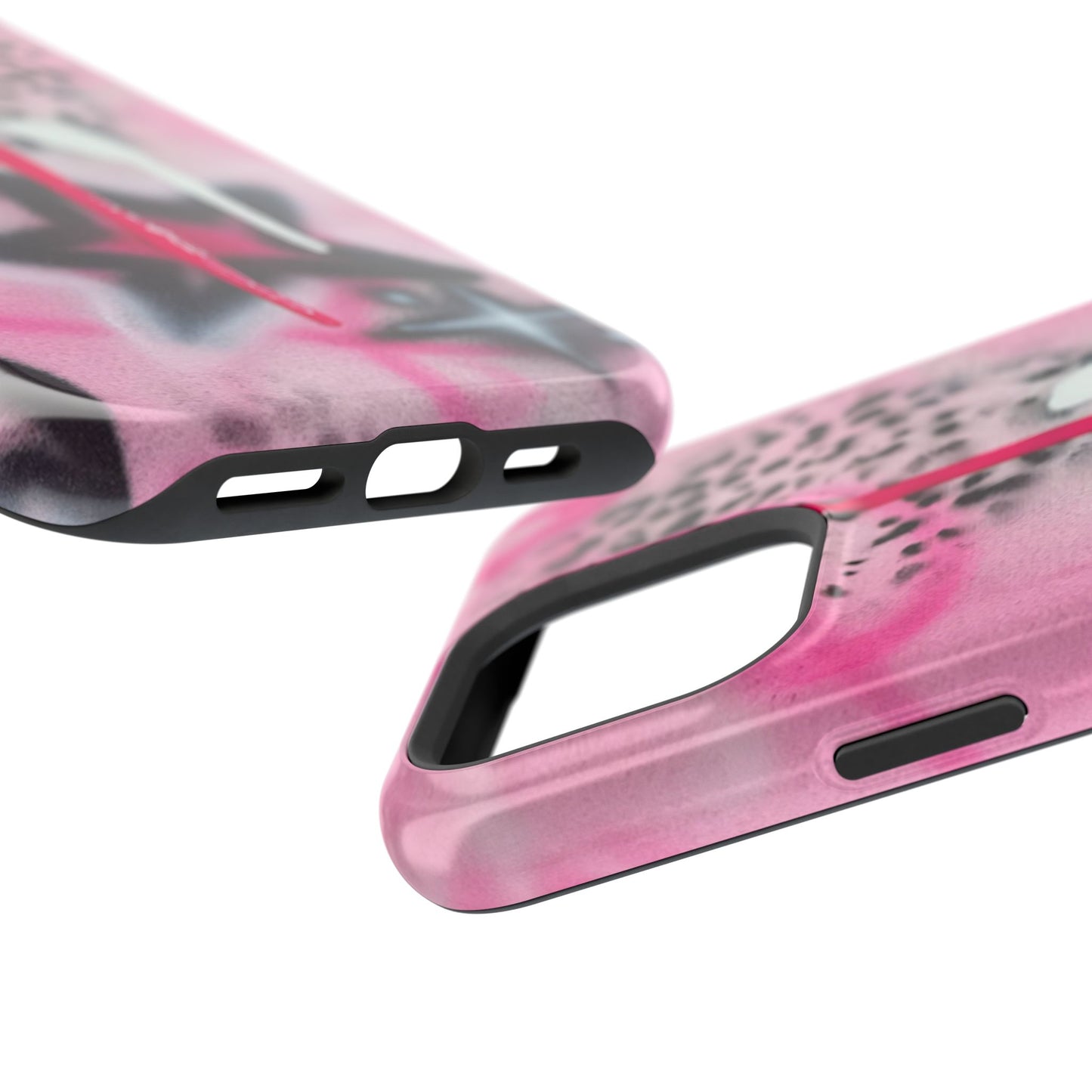 MagSafe "pink cheetah" airbrush iPhone case