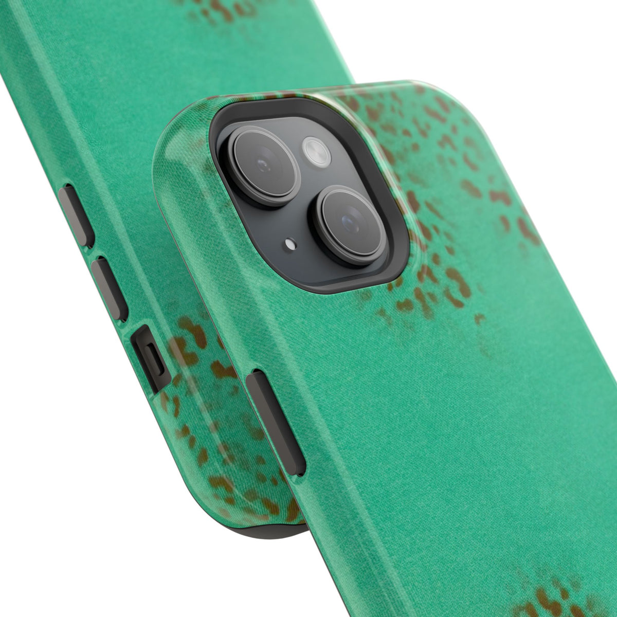 MagSafe "teal cheetah" airbrush iPhone case