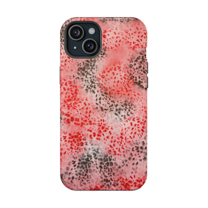 MagSafe "red cheetah" airbrush iPhone case