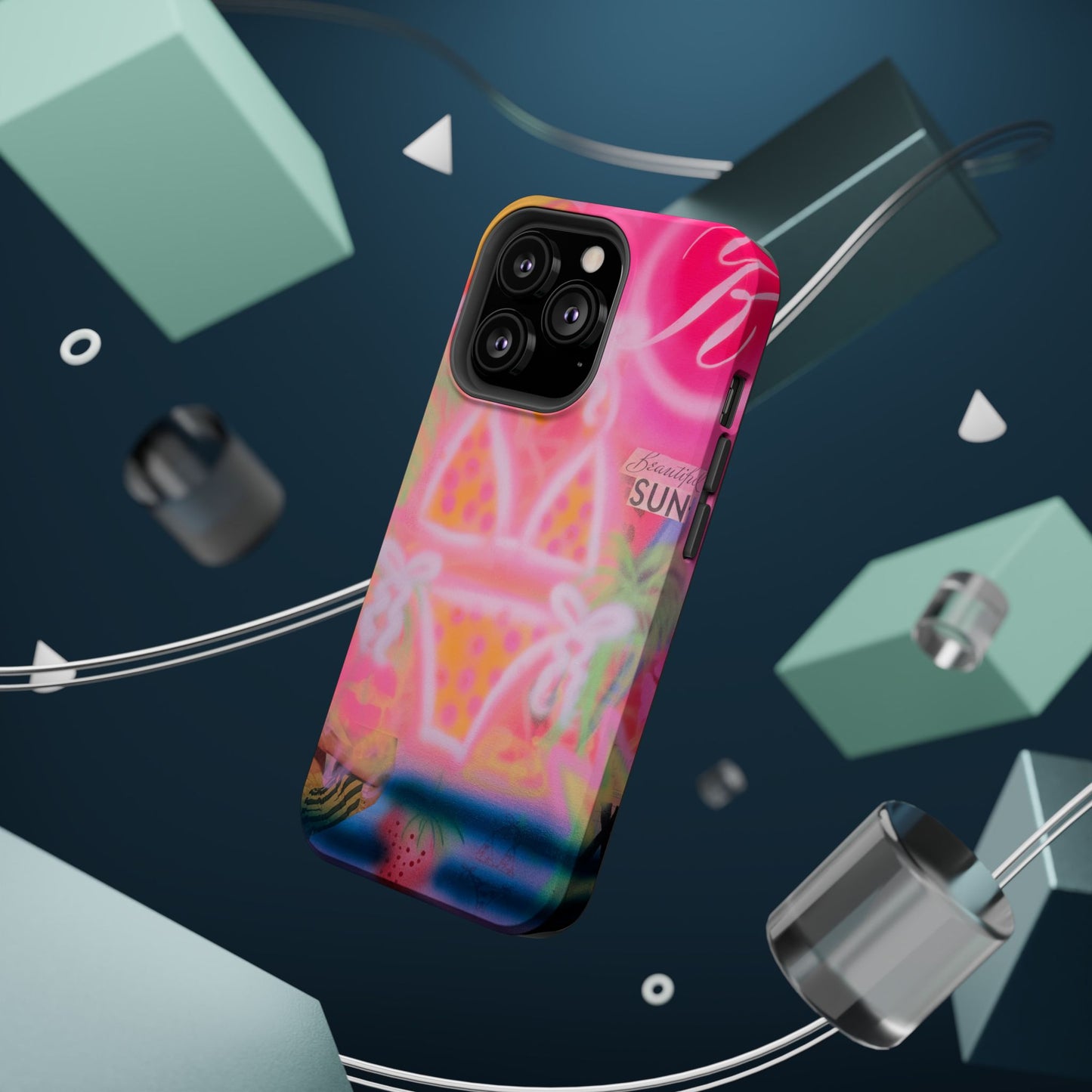 MagSafe "santa monica strawberry" airbrush iPhone case