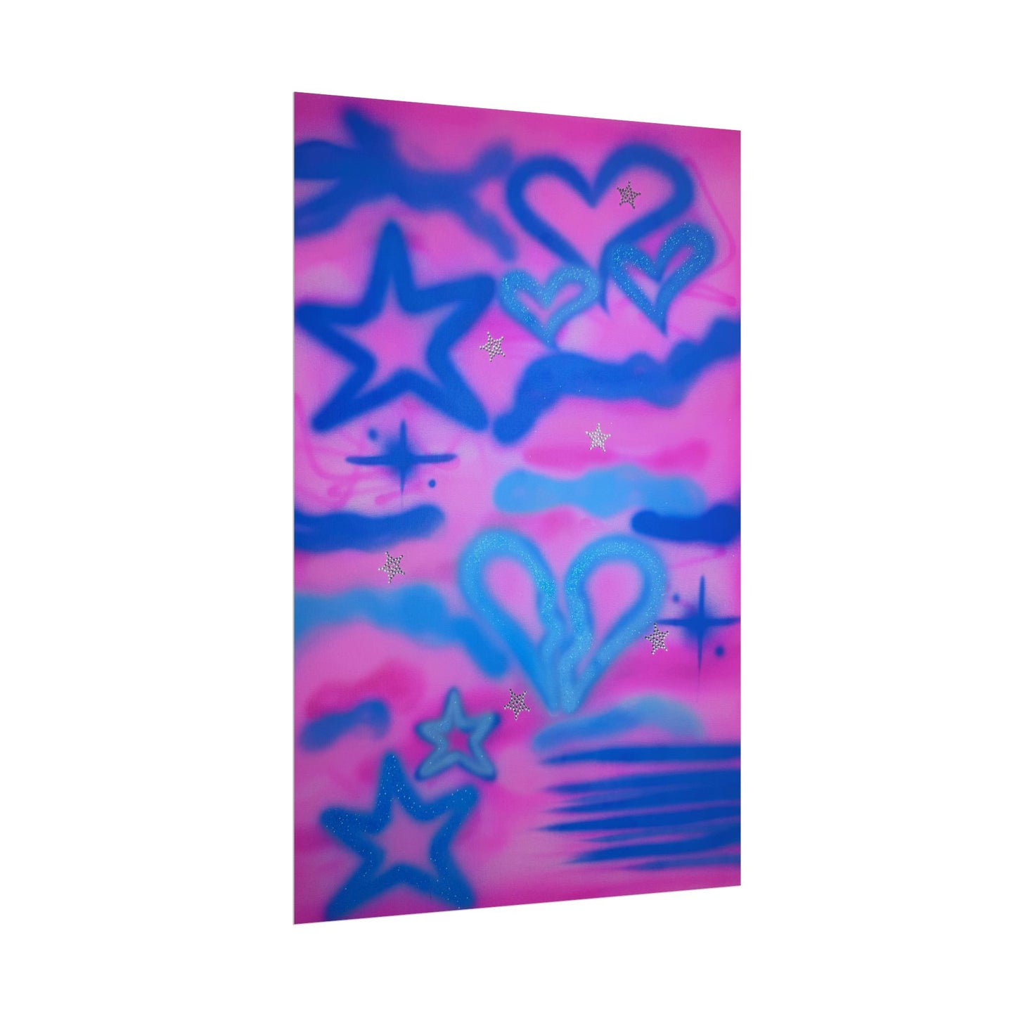 "blue camo" airbrush rolled print