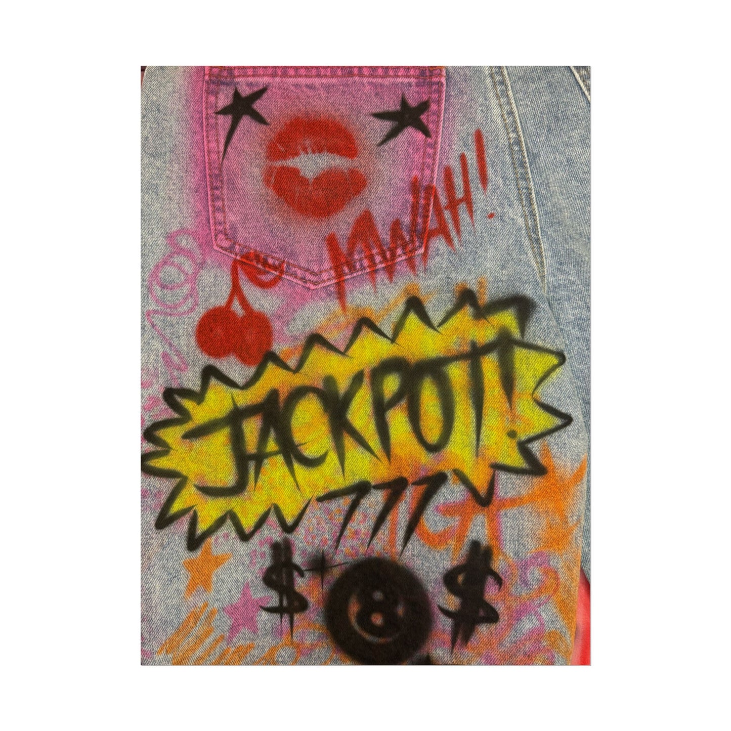 "jackpot!" airbrush rolled print