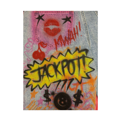 "jackpot!" airbrush rolled print