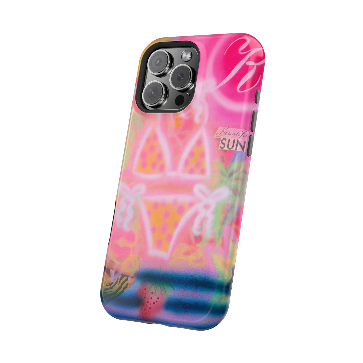 MagSafe "santa monica strawberry" airbrush iPhone case