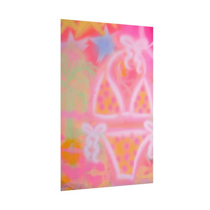 "yellow polka dot bikini" airbrush rolled print