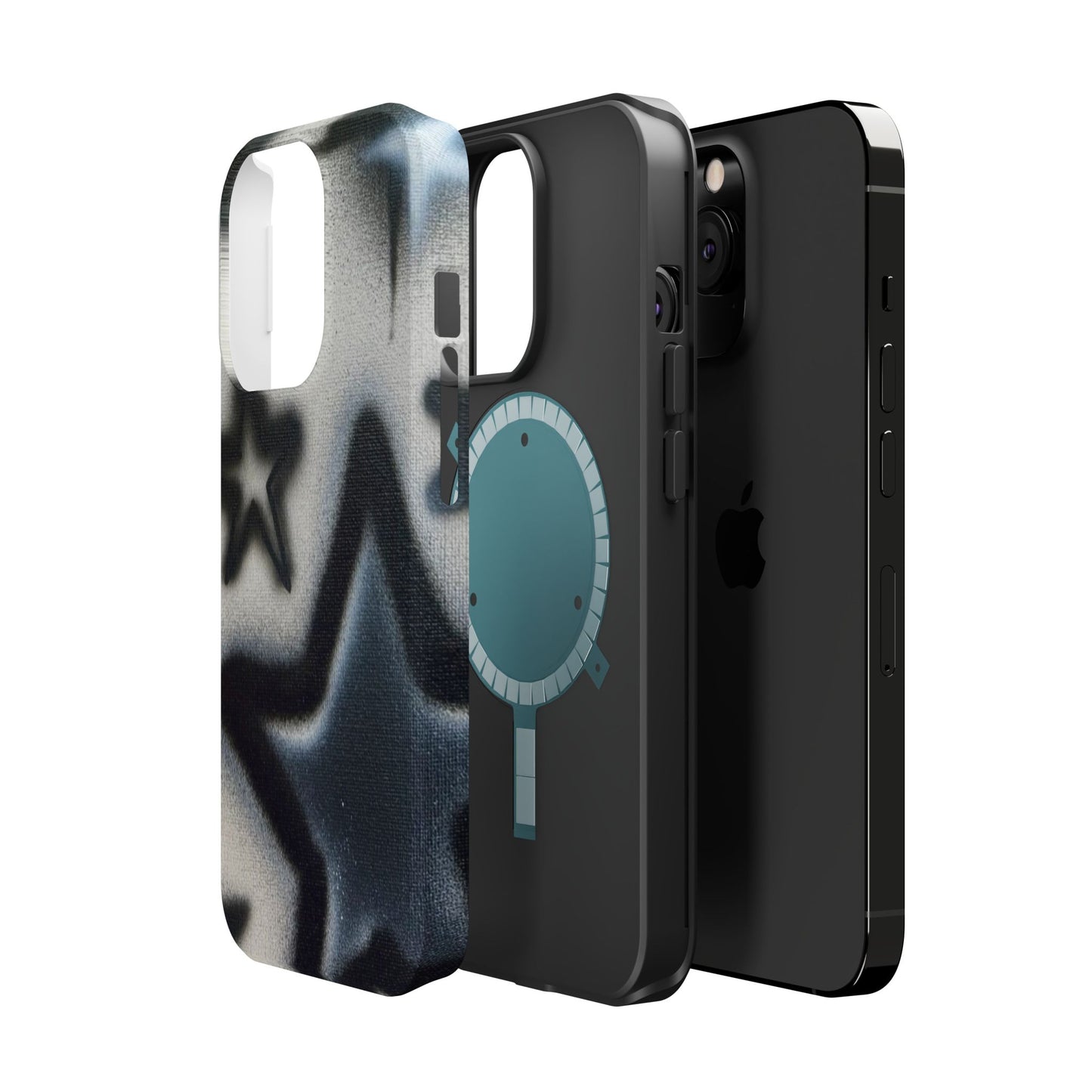 MagSafe "black & white stars" airbrush iPhone case