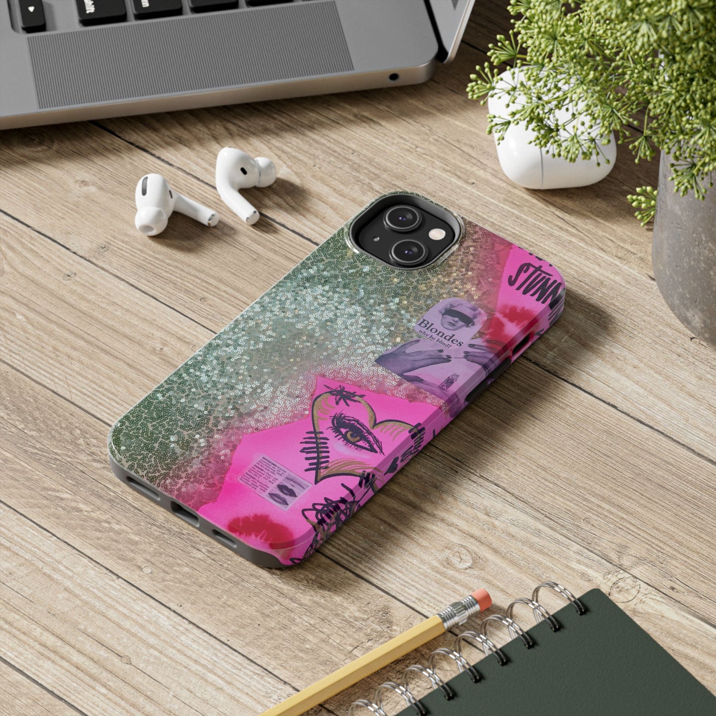 "glitter gloss" airbrush iPhone case