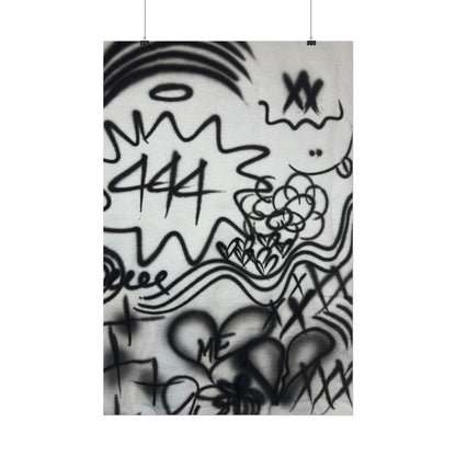 "444" airbrush rolled print