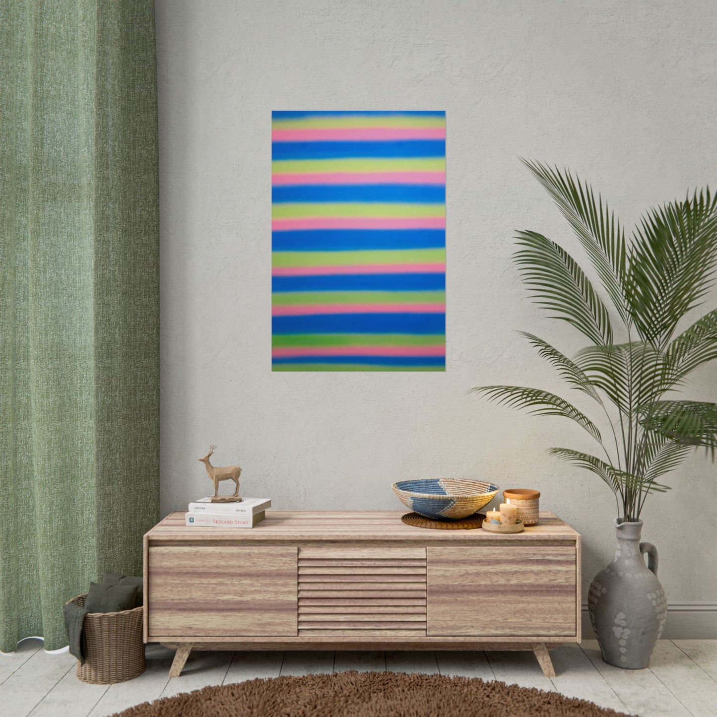 "sherbet stripes" airbrush rolled print