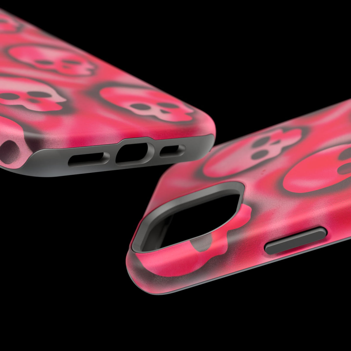MagSafe "pink skully" airbrush iPhone case