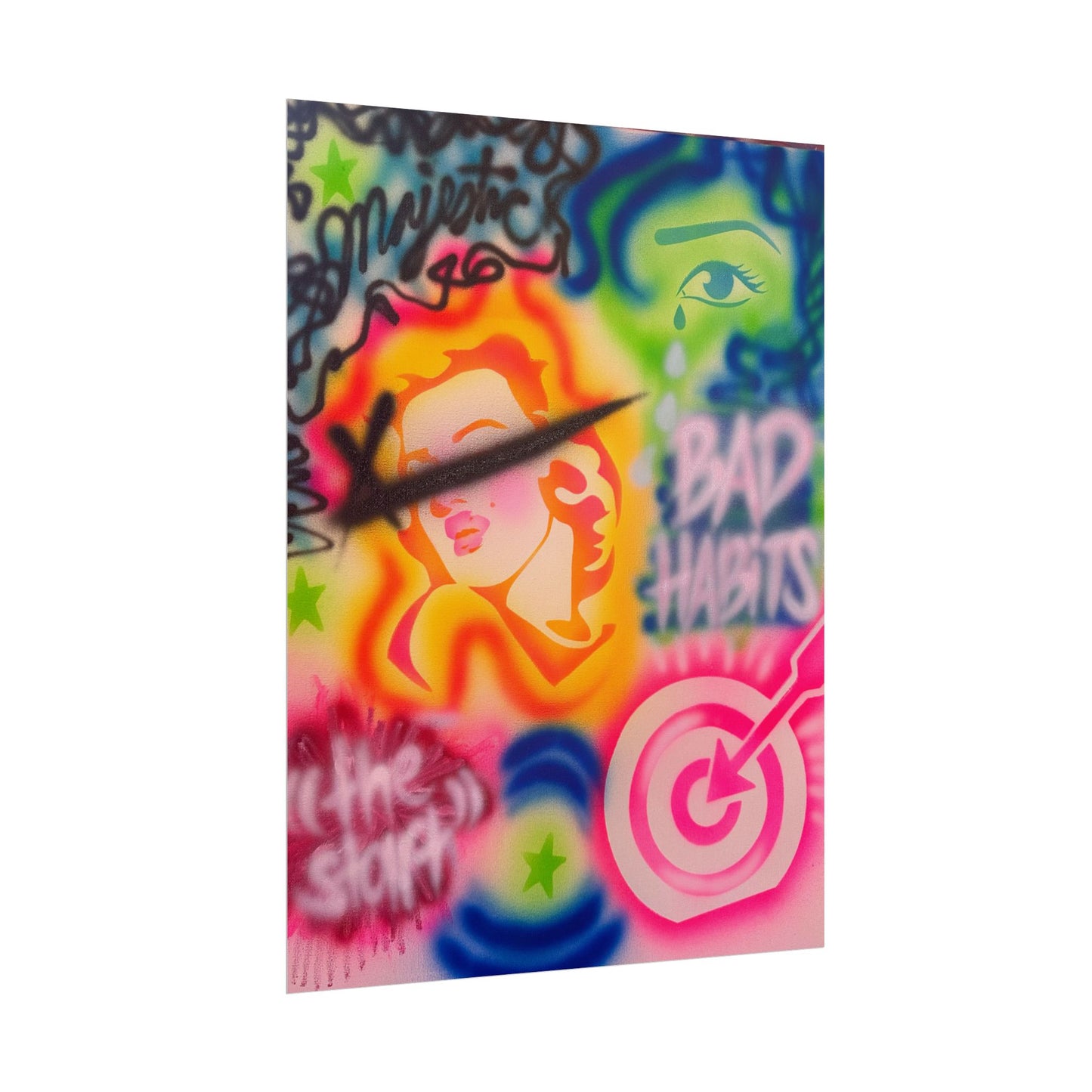 "bad habits" airbrush rolled print
