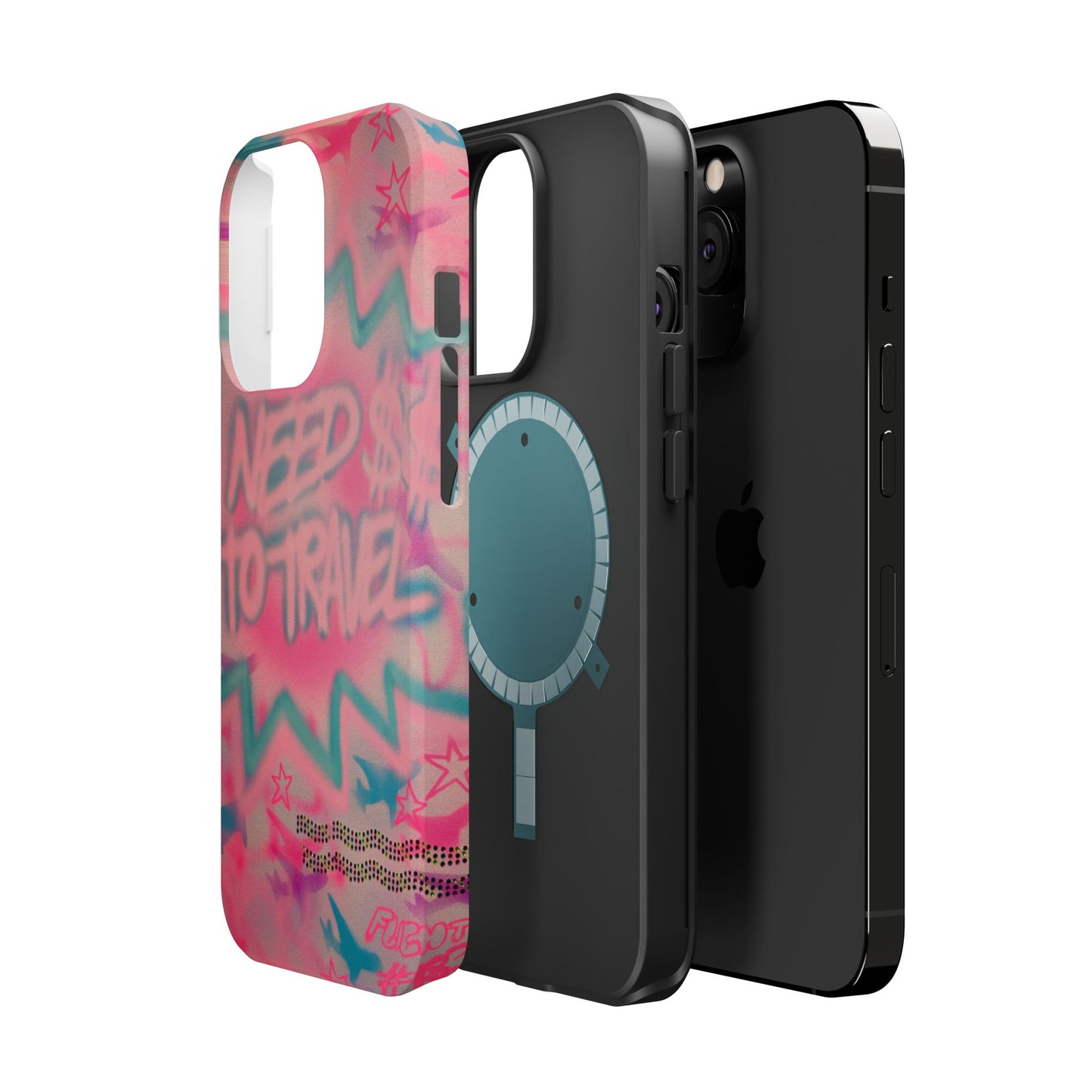 MagSafe "need $$ to travel" airbrush iPhone case