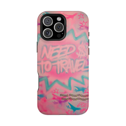 MagSafe "need $$ to travel" airbrush iPhone case