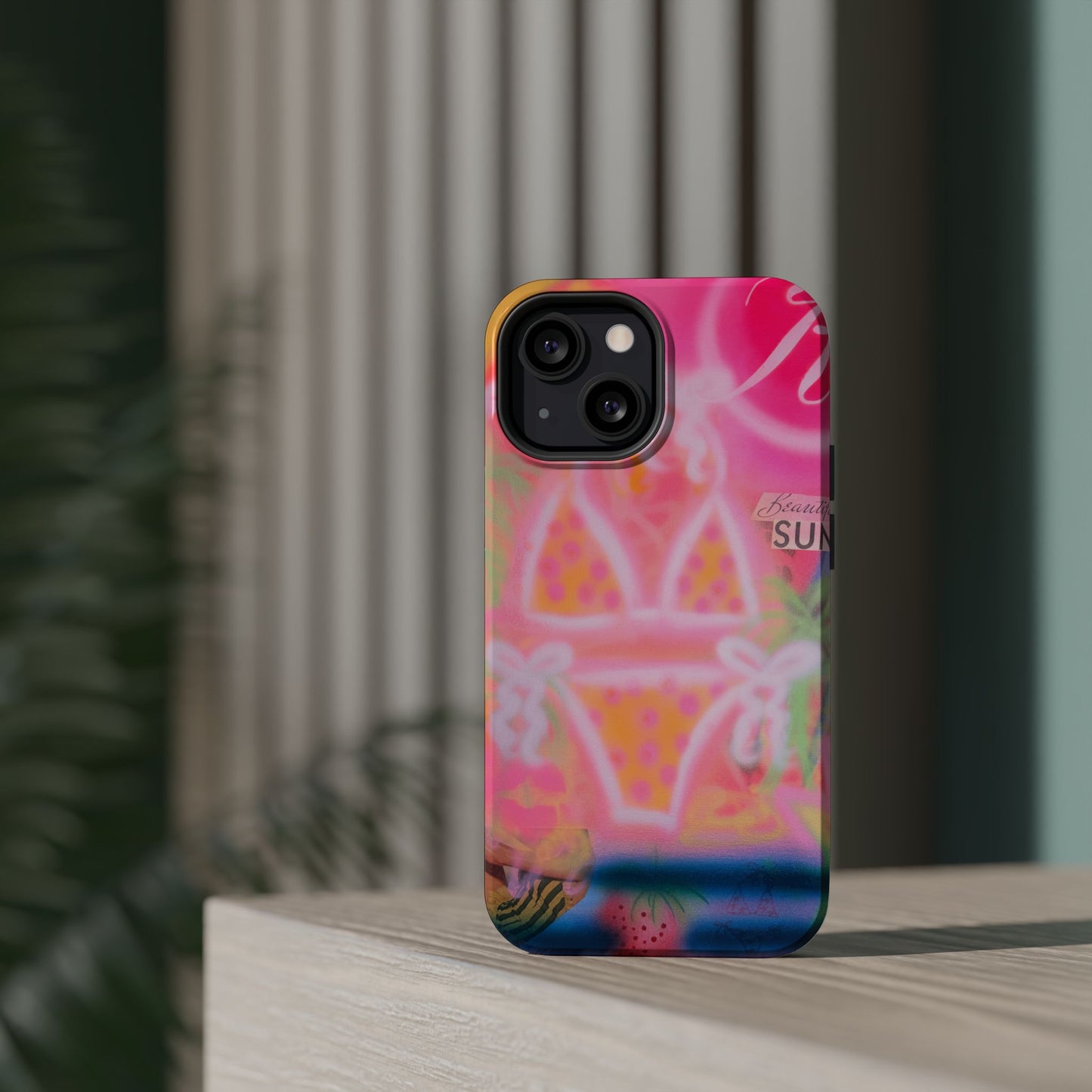 MagSafe "santa monica strawberry" airbrush iPhone case