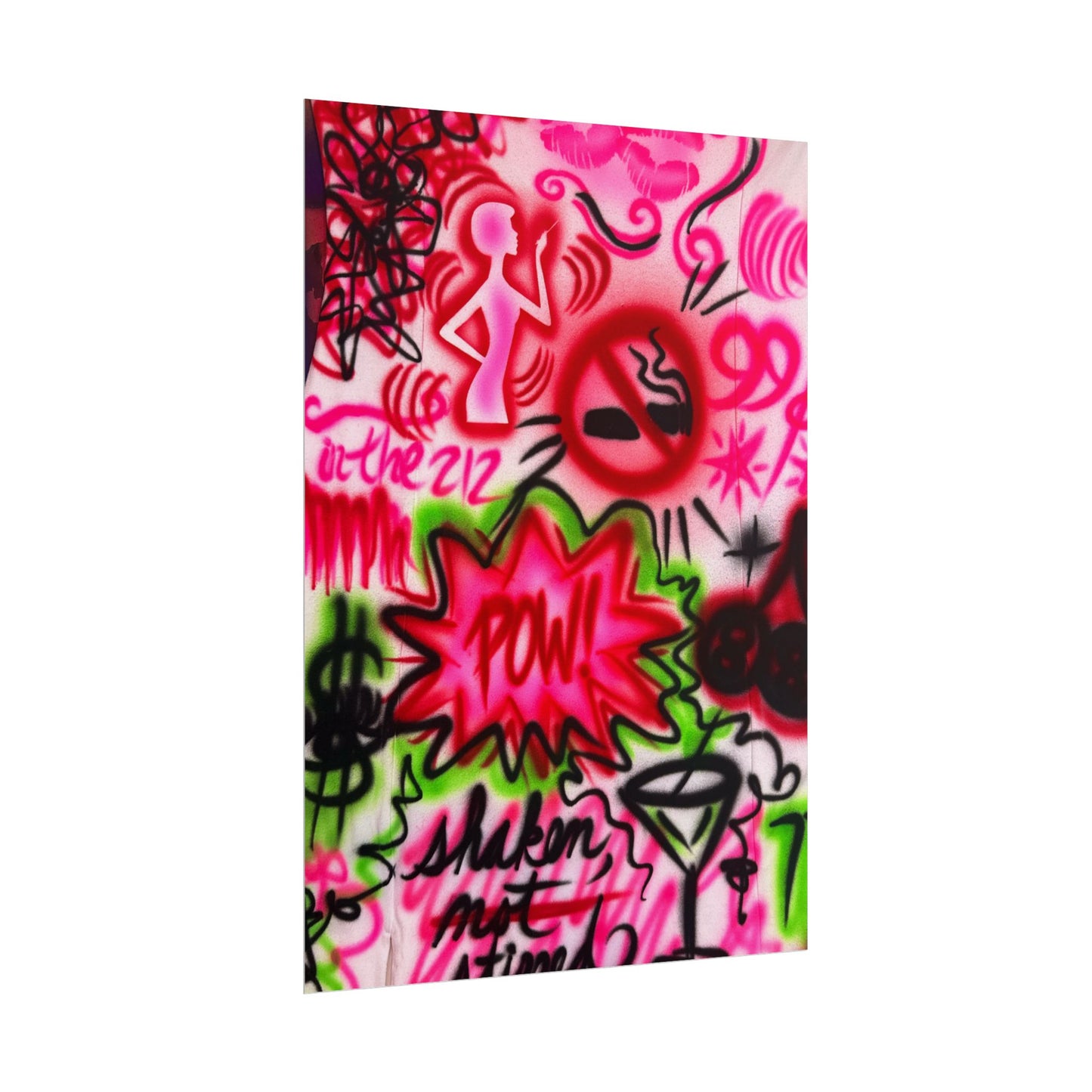 "in the 212" airbrush rolled print