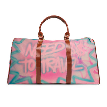 "need $$ to travel" airbrush waterproof travel bag
