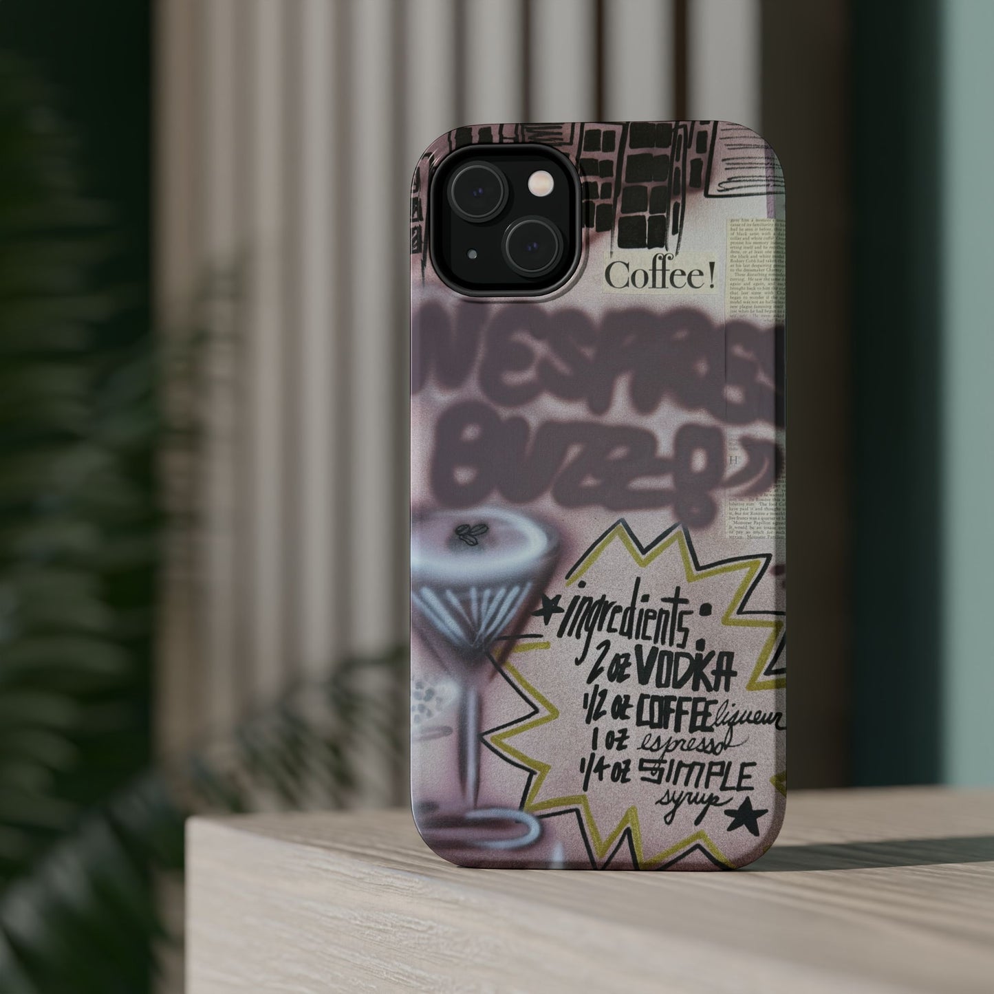 MagSafe "espresso martini" airbrush iPhone case