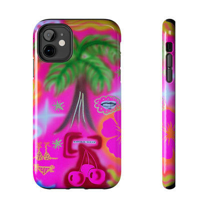 "neon pink palms" airbrush iPhone case
