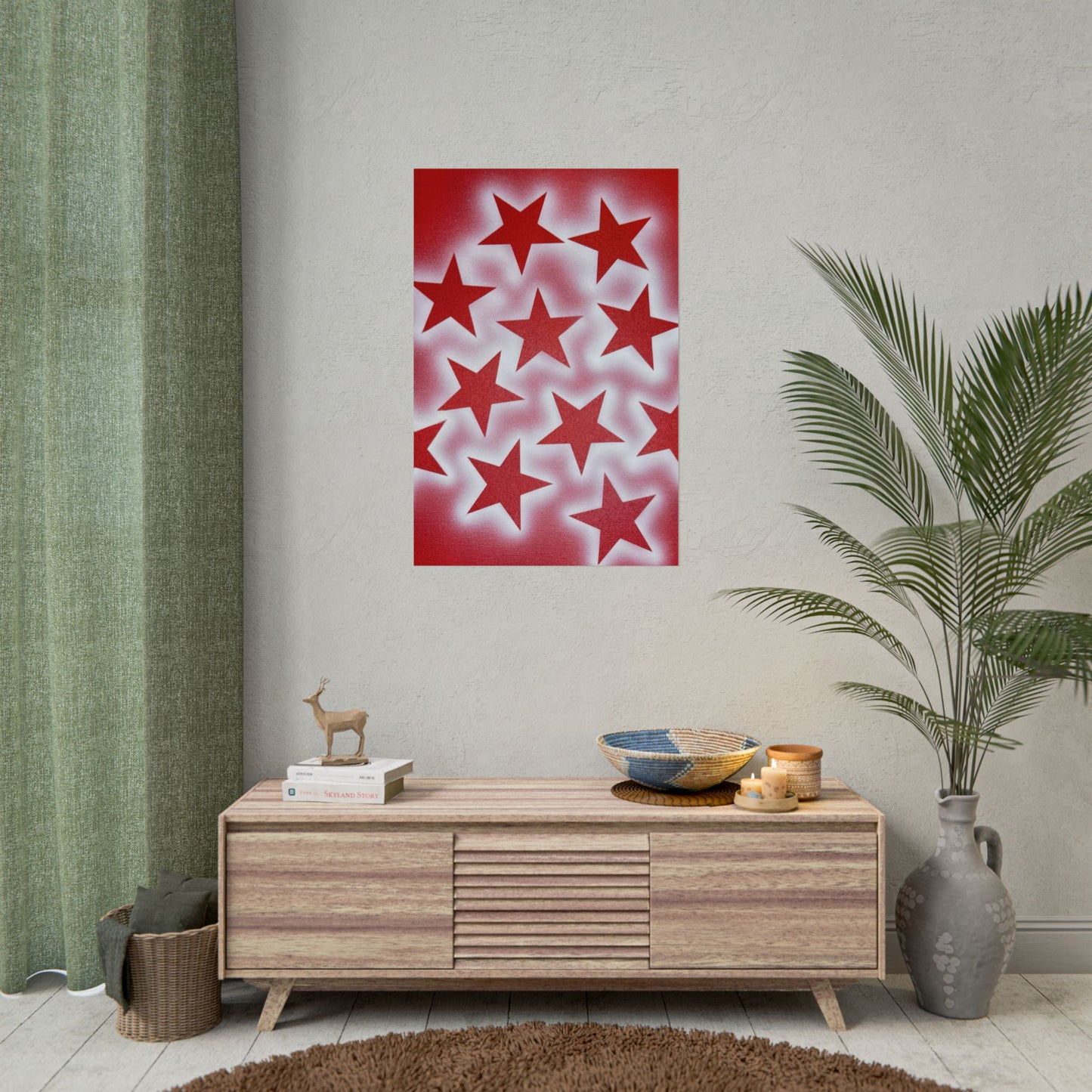 "spicy stardust" airbrush rolled print