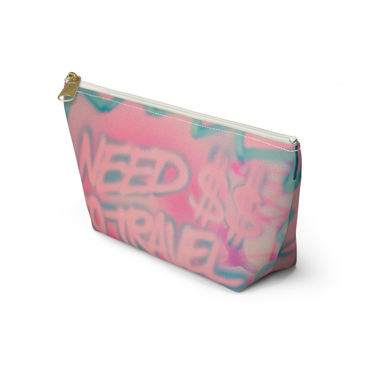 "need $$ to travel" airbrush makeup pouch