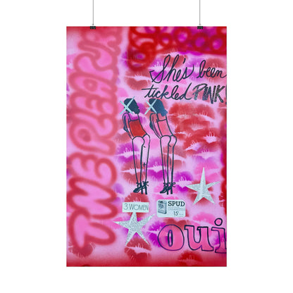 "tickled pink" airbrush rolled print