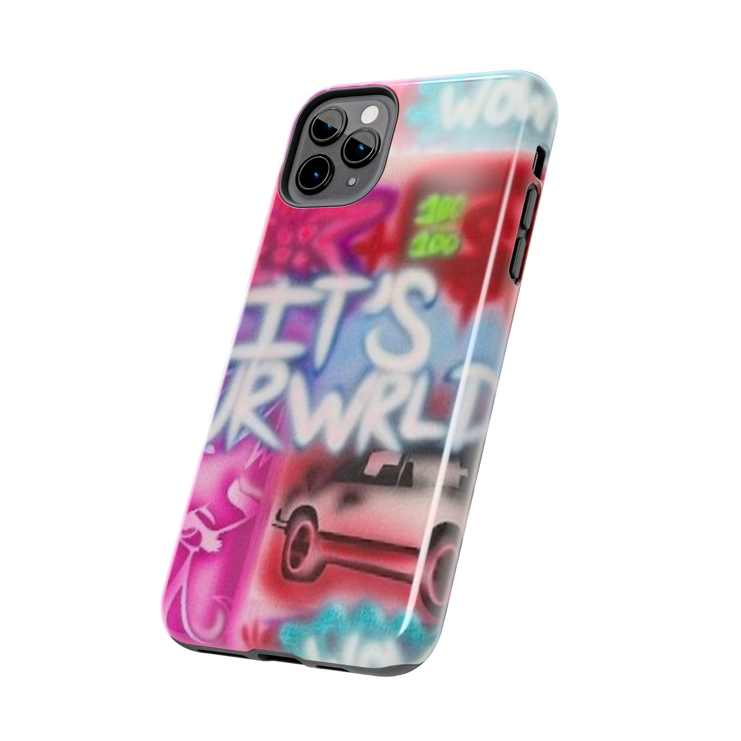 "it's ur WRLD" airbrush iPhone case