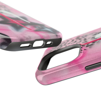 MagSafe "pink cheetah" airbrush iPhone case