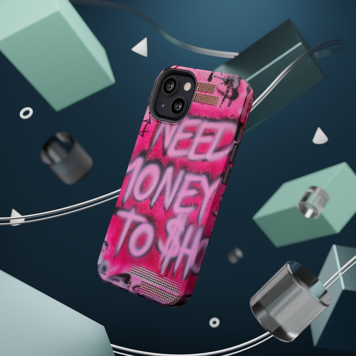 MagSafe "need $$ to shop" airbrush iPhone case