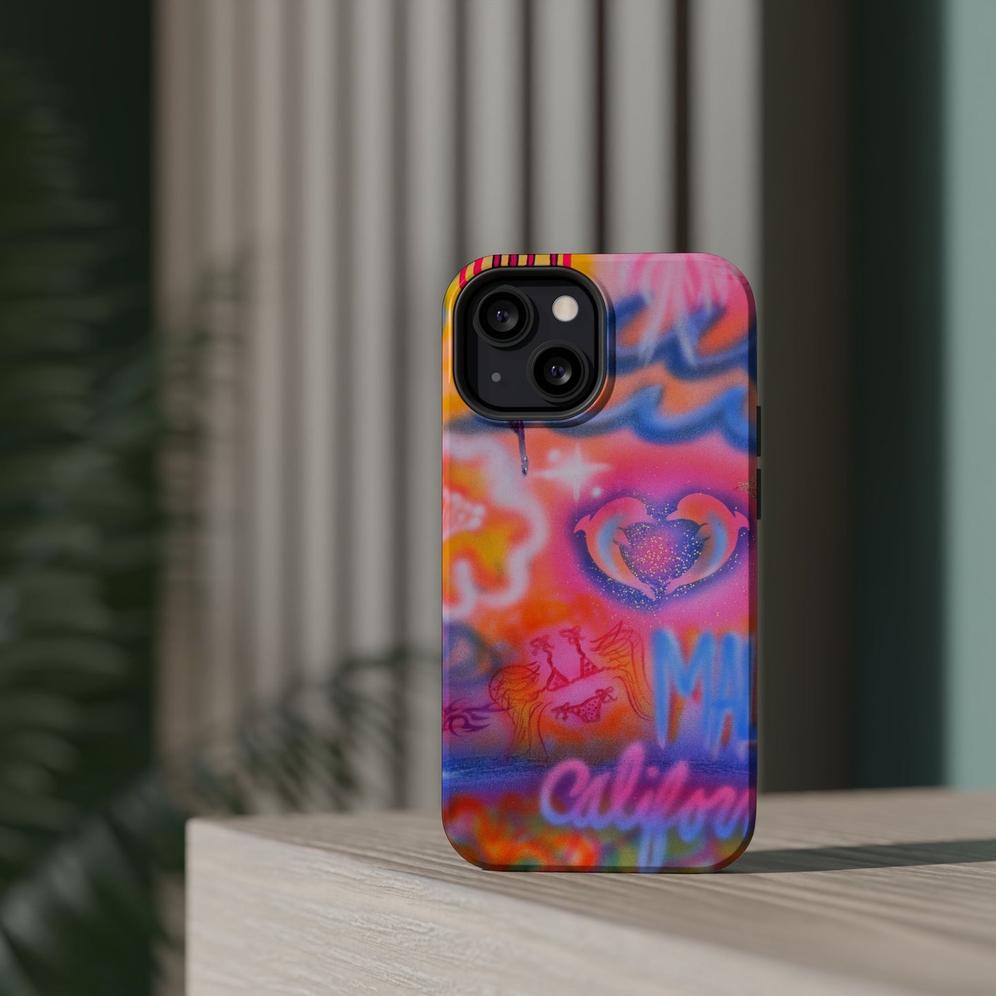 "mornings in malibu" MagSafe airbrush iPhone case