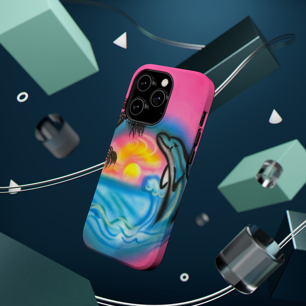 MagSafe "Delfinliebe" Airbrush iPhone-Hülle