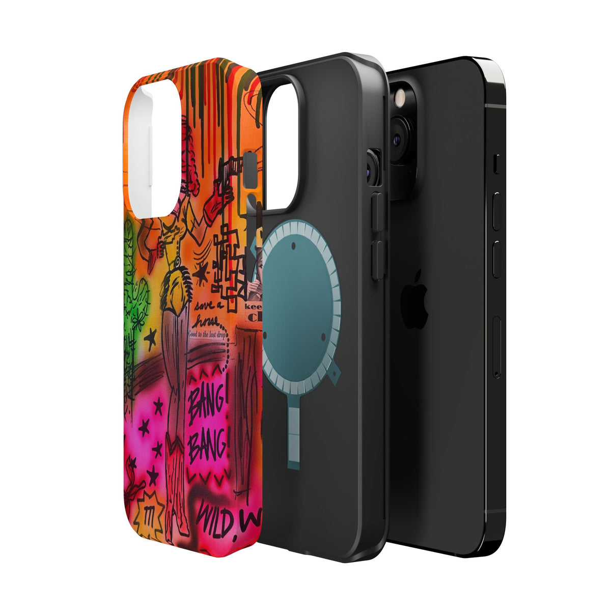 MagSafe "wild, wild west" airbrush iPhone case