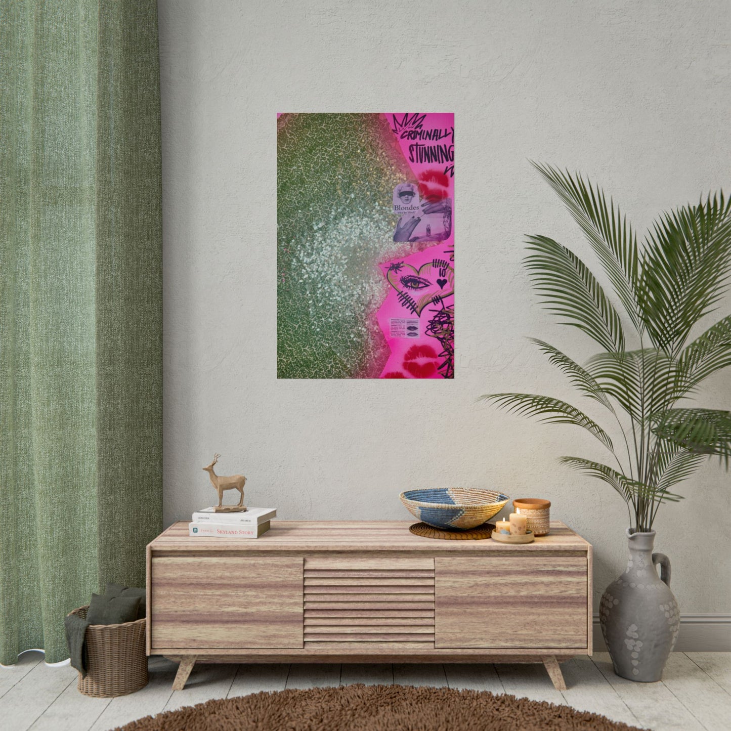 "glitter gloss" airbrush rolled print