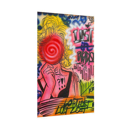 "lost in paradise" airbrush rolled print