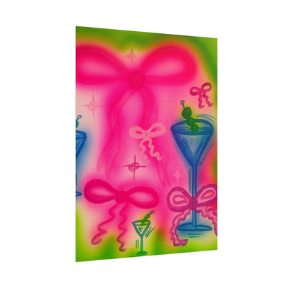 "bow martini" airbrush rolled print