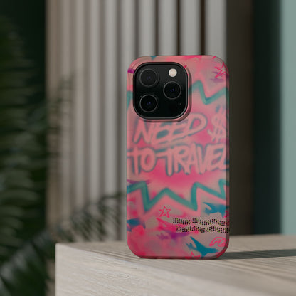 MagSafe "need $$ to travel" airbrush iPhone case