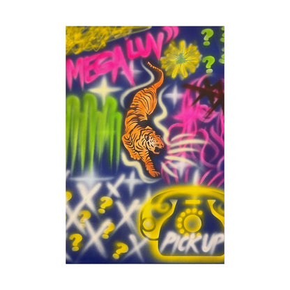 "mega luv" airbrush rolled print