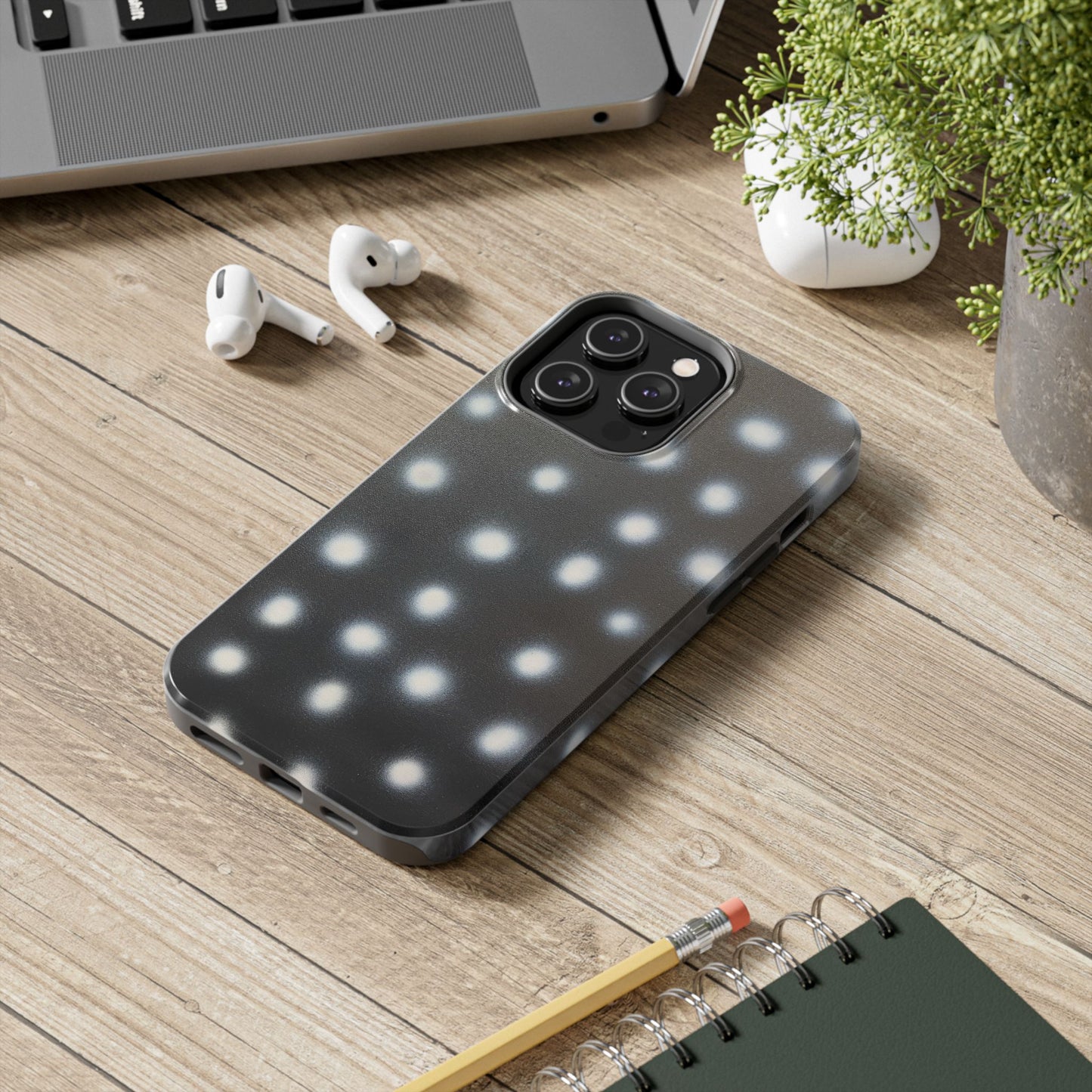 "coconut noir polka dot" airbrush iPhone case