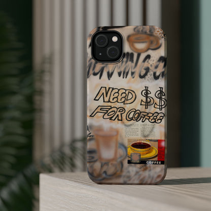 MagSafe "need $$ for coffee" airbrush iPhone case