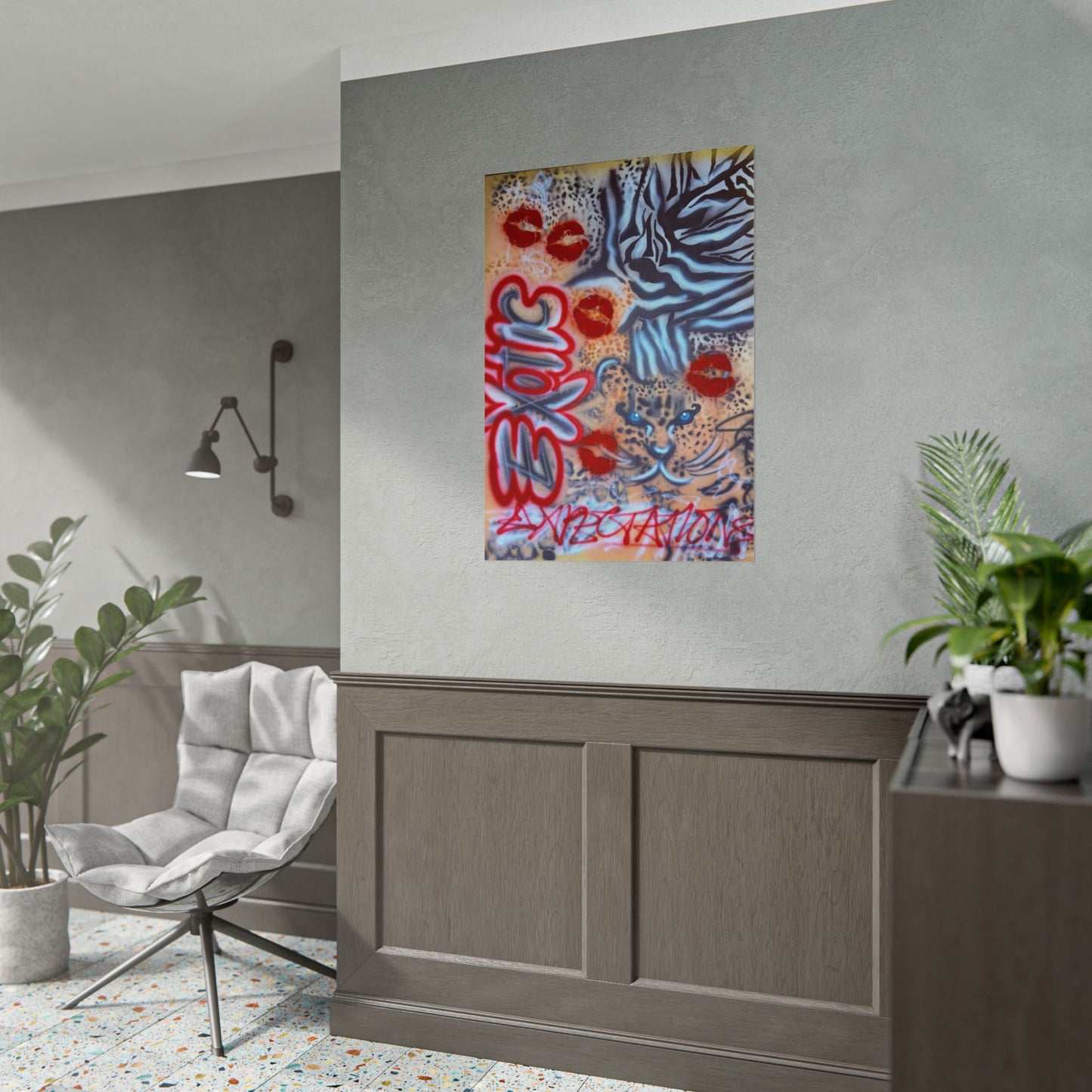 "exotic expectations" airbrush rolled print